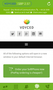 Voyced SoftPhone iOS webpage
