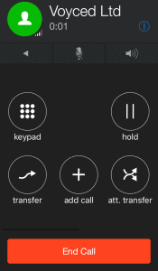 Voyced SoftPhone iOS During Call options